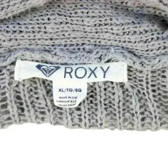 Roxy Gray Slub Knitted Thigh Length Long Cardigan Duster Long Sleeve Size XL - Picture 4 of 6